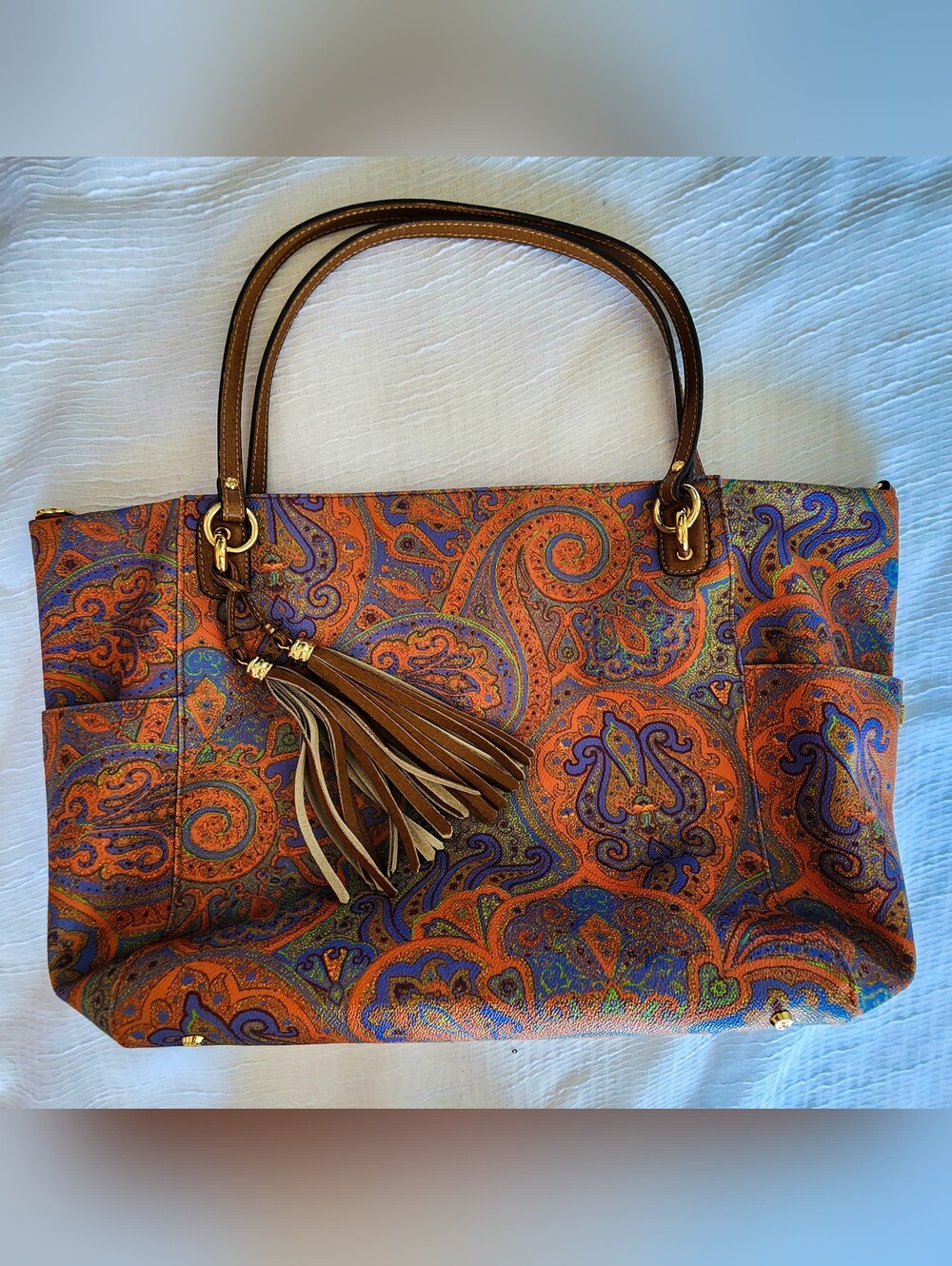 ERIC JAVITS New York Paisley Tote Bag - Luxury Resort Style - Boho